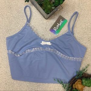 Romwe Purple Lace Cami Crop Top